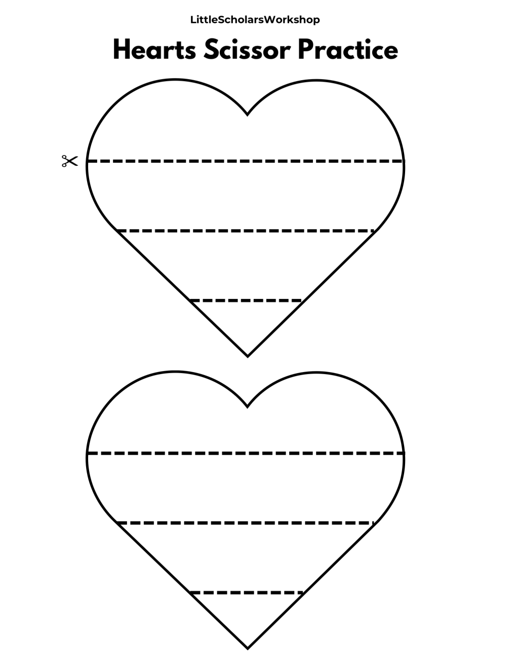 Hearts Scissor Practice&nbsp;Worksheet