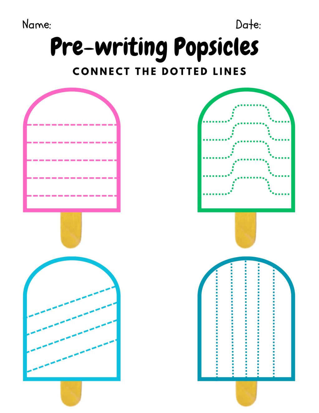 Prewriting popsicles
